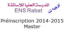 Préinscription Master ENS Rabat Ecole Normale Supérieure 2014-2015