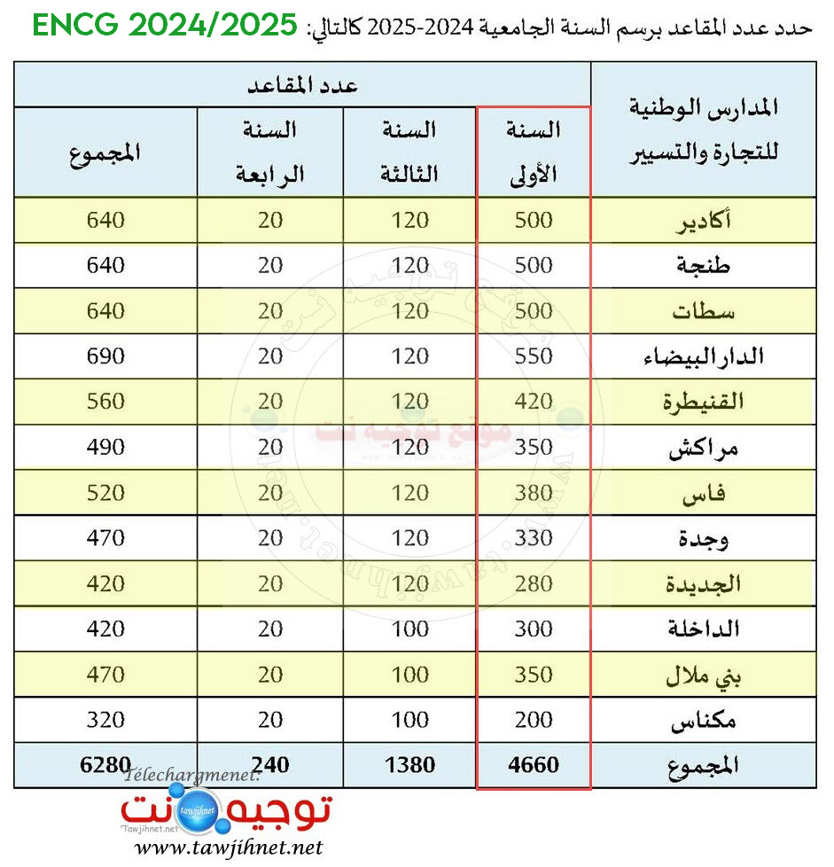 التسجيل في encg 2024 المدارس الوطنية للتجارة والتسيير