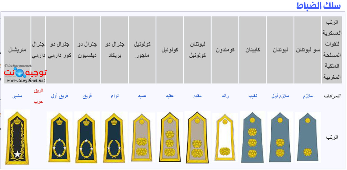 سلط الضباط الرتب العسكرية المغرب.jpg